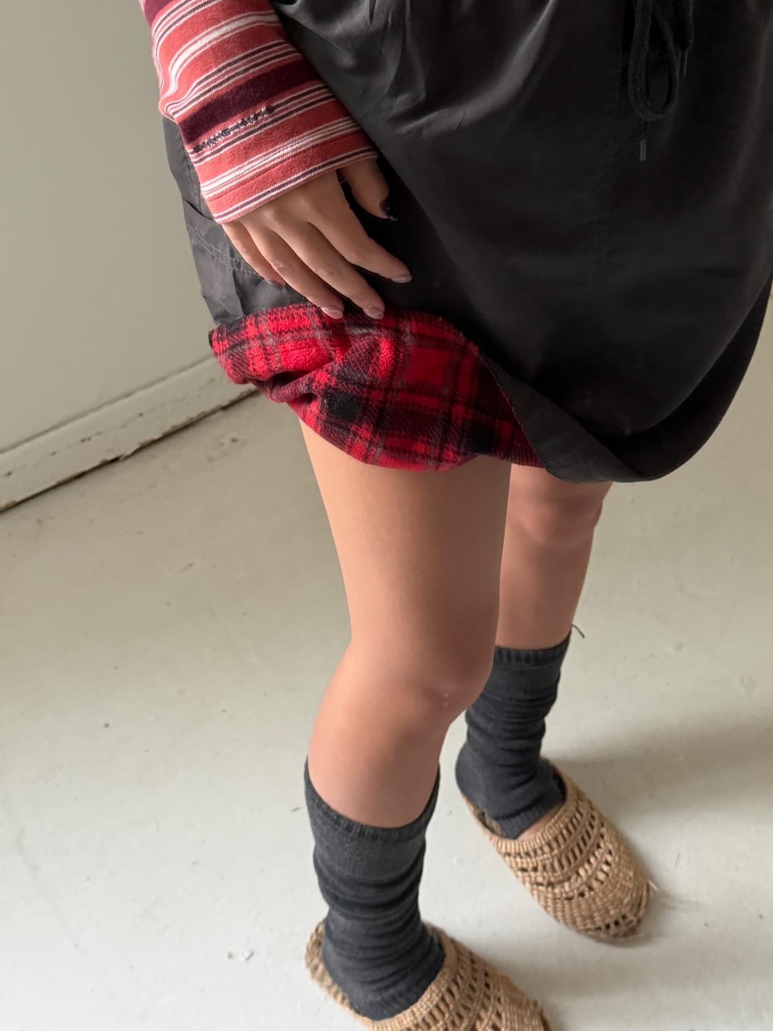 일본빈티지 리버시블 후리스 스커트 상품이미지4