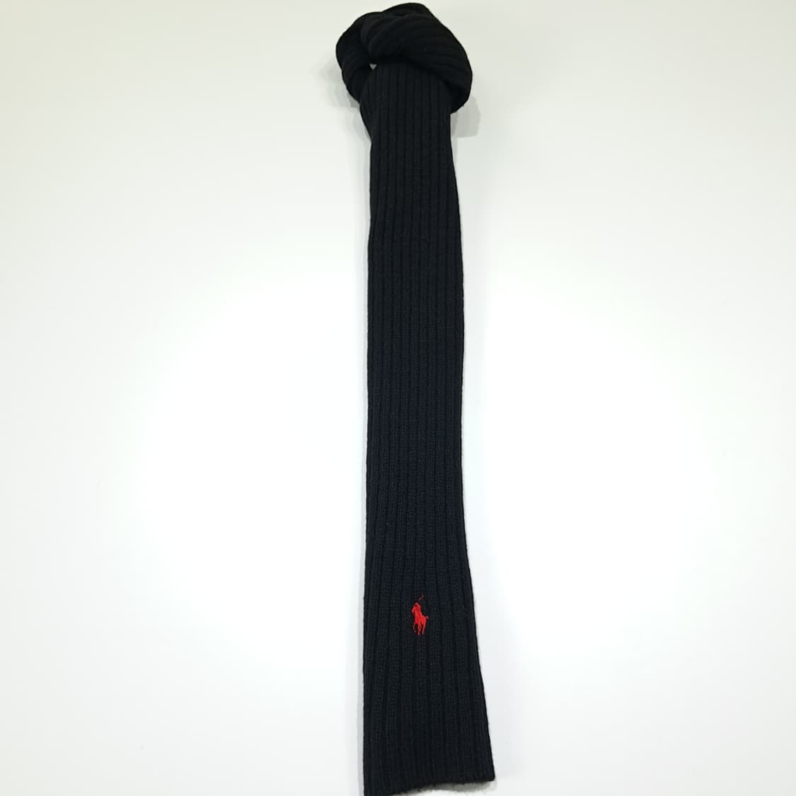 MX561 폴로 90s 램스울 리브 레드포니 블랙 머플러 목도리 상품이미지6