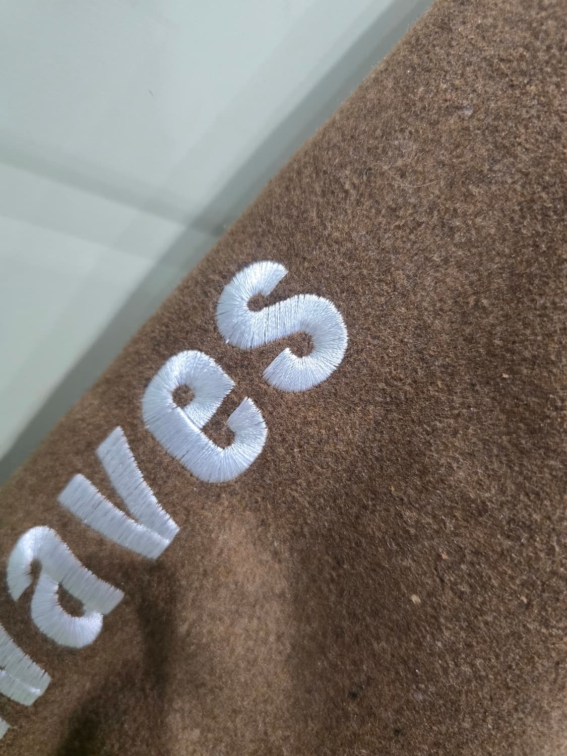 Attention 브라운 후드 스타디움 자켓 상품이미지3