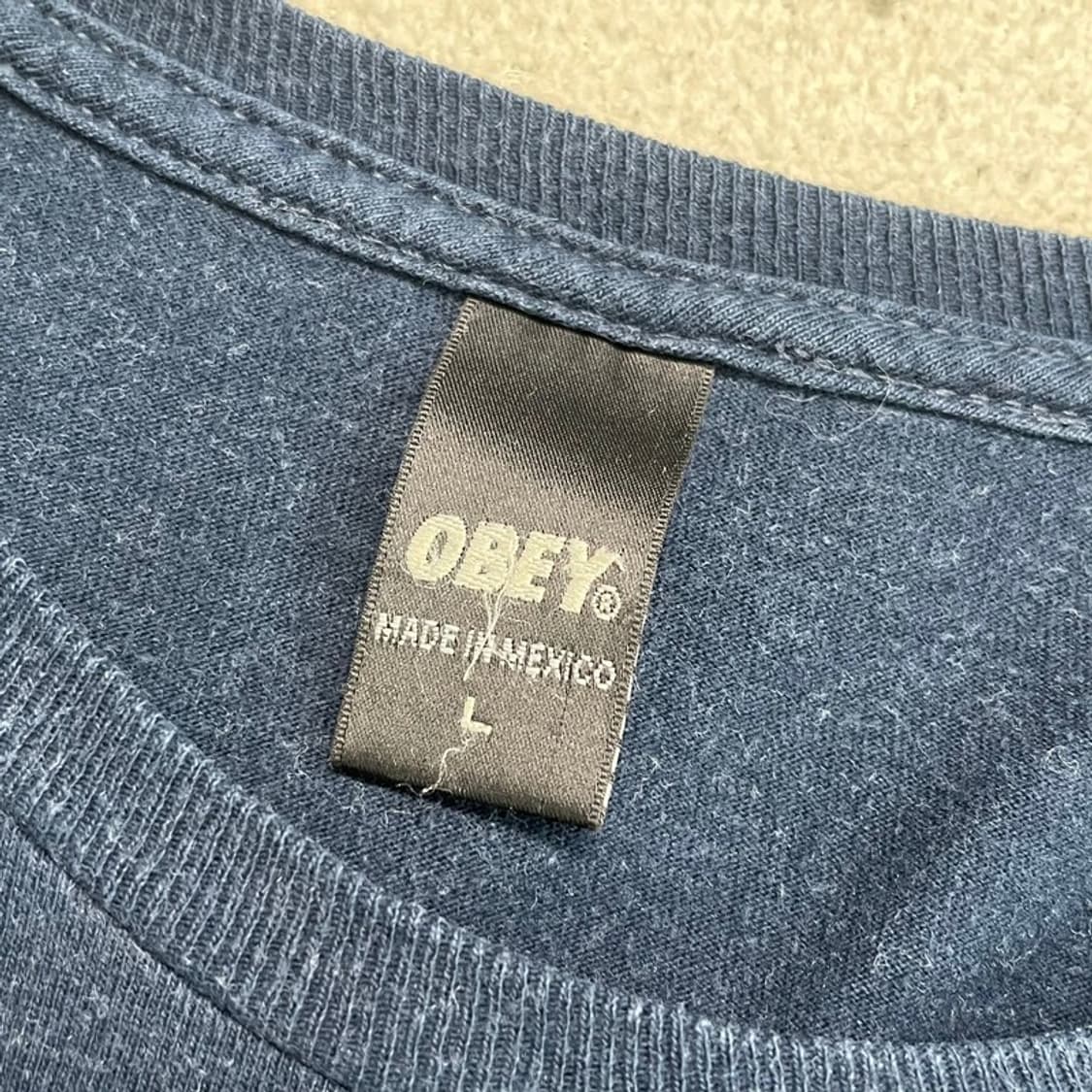 OBEY 빅로고 프린팅 티셔츠 네이비 L 상품이미지3