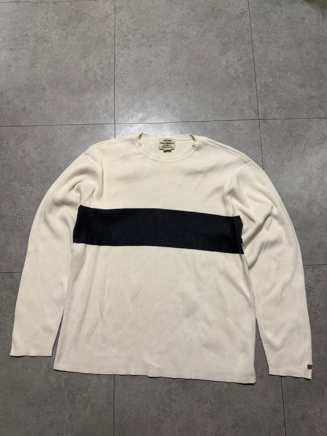 00s  두산 랄프로렌 폴로 진  빈티지 와플 코튼 니트   100 상품이미지1