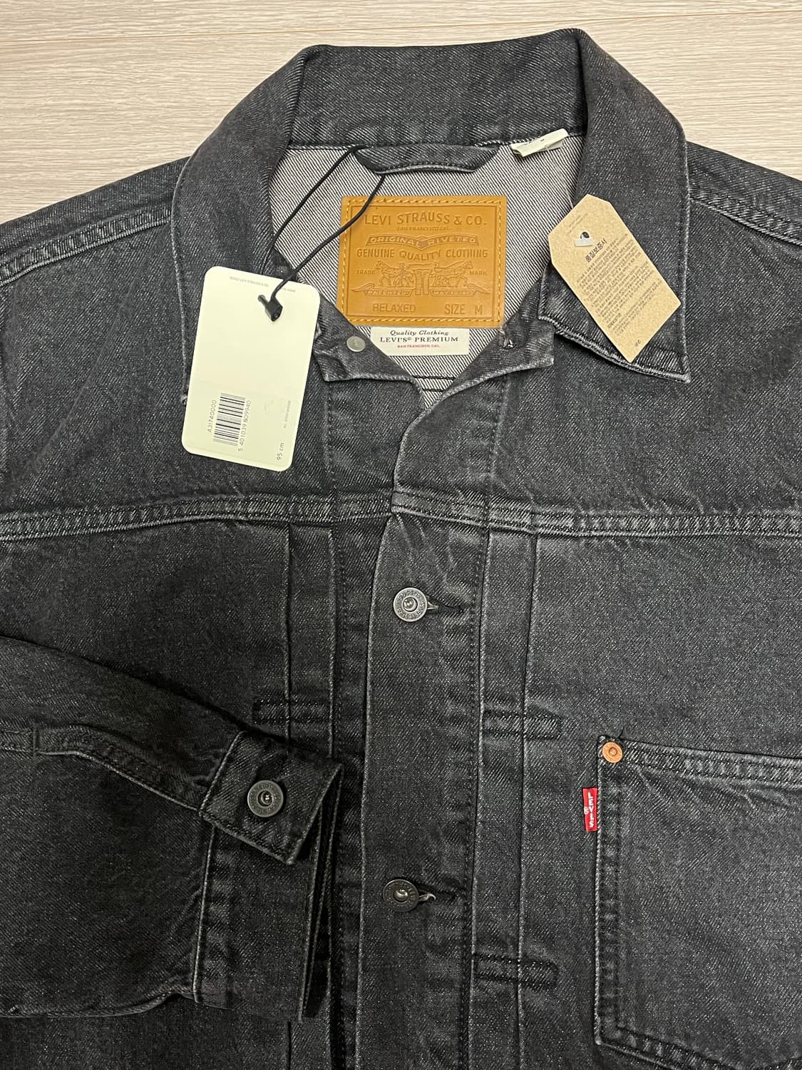 (새상품) 리바이스 프리미엄 라인 타입1 1세대 블랙 데님 트러커 자켓 상품이미지4