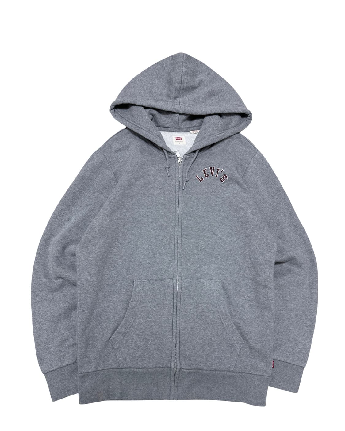 리바이스 레터링 회색 후드집업 상품이미지1