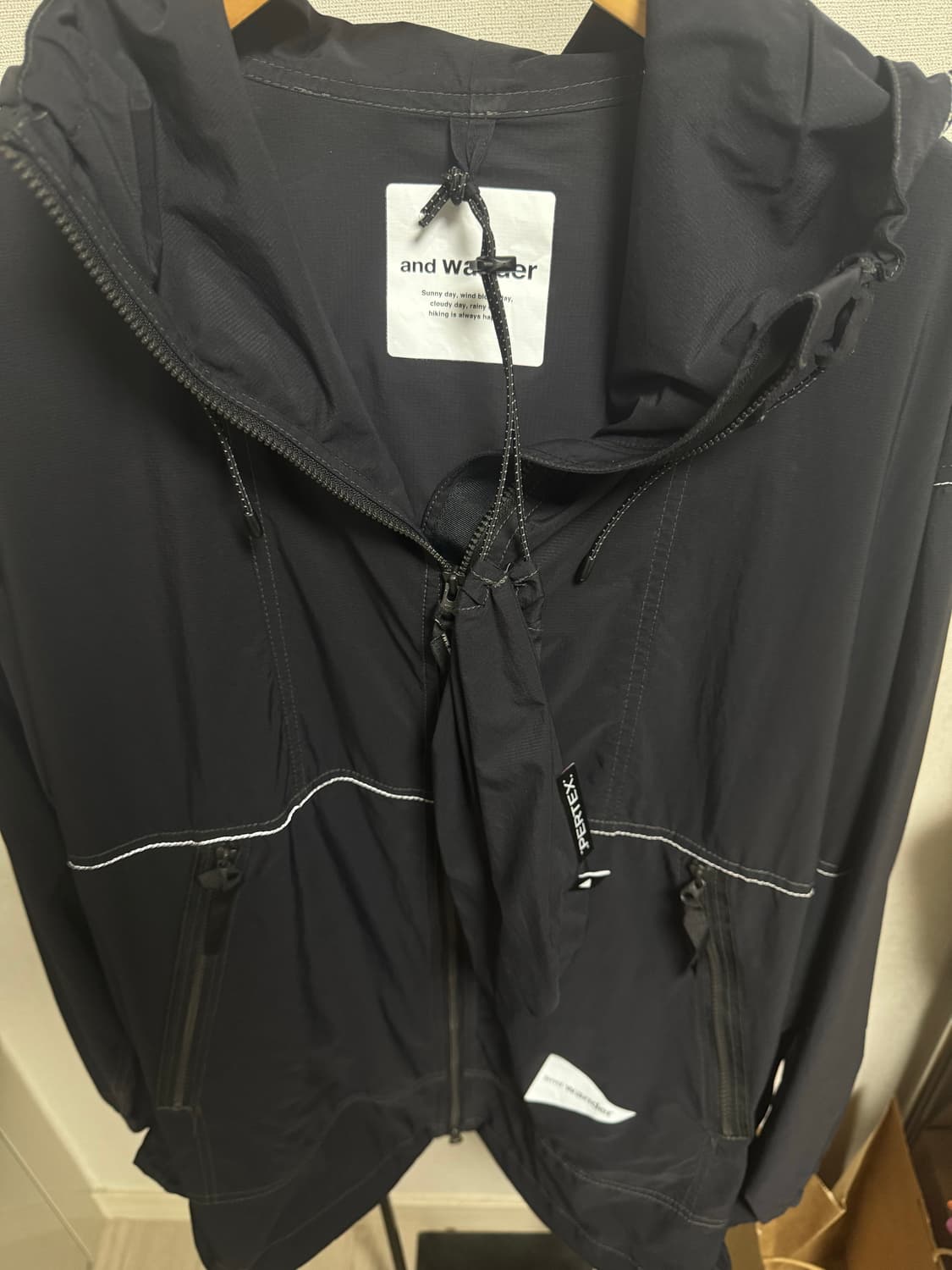 앤드원더 퍼텍스 윈드 자켓 블랙  상품이미지2