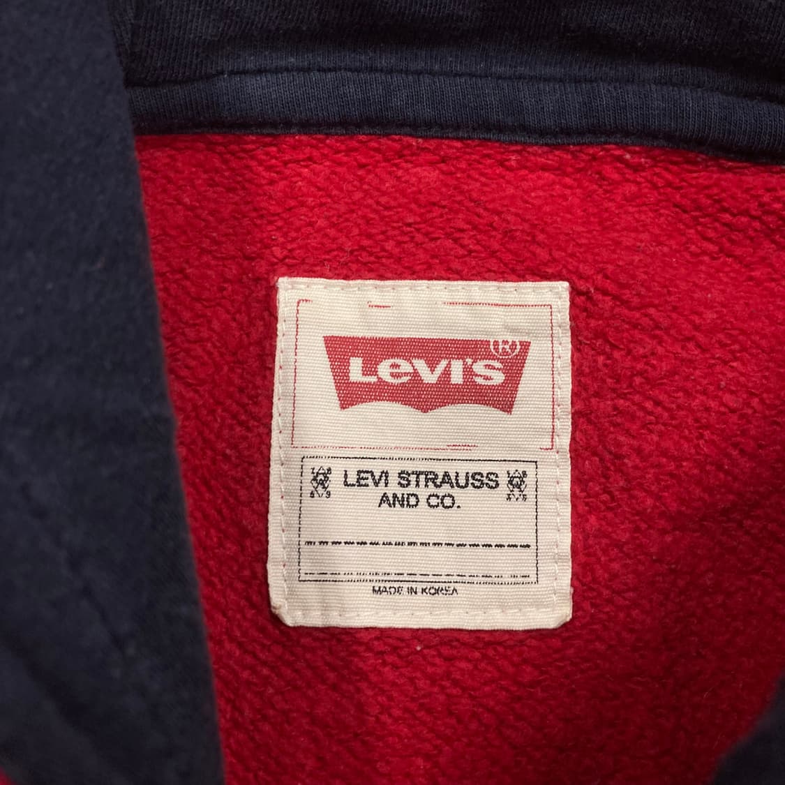 리바이스 레드 컬러 스펠아웃 후드티 상품이미지3