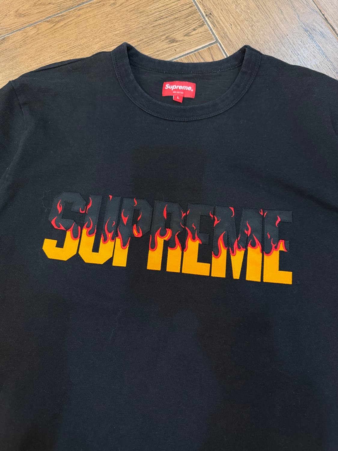Supreme Flames S/S Top Black - 19FW  상품이미지7