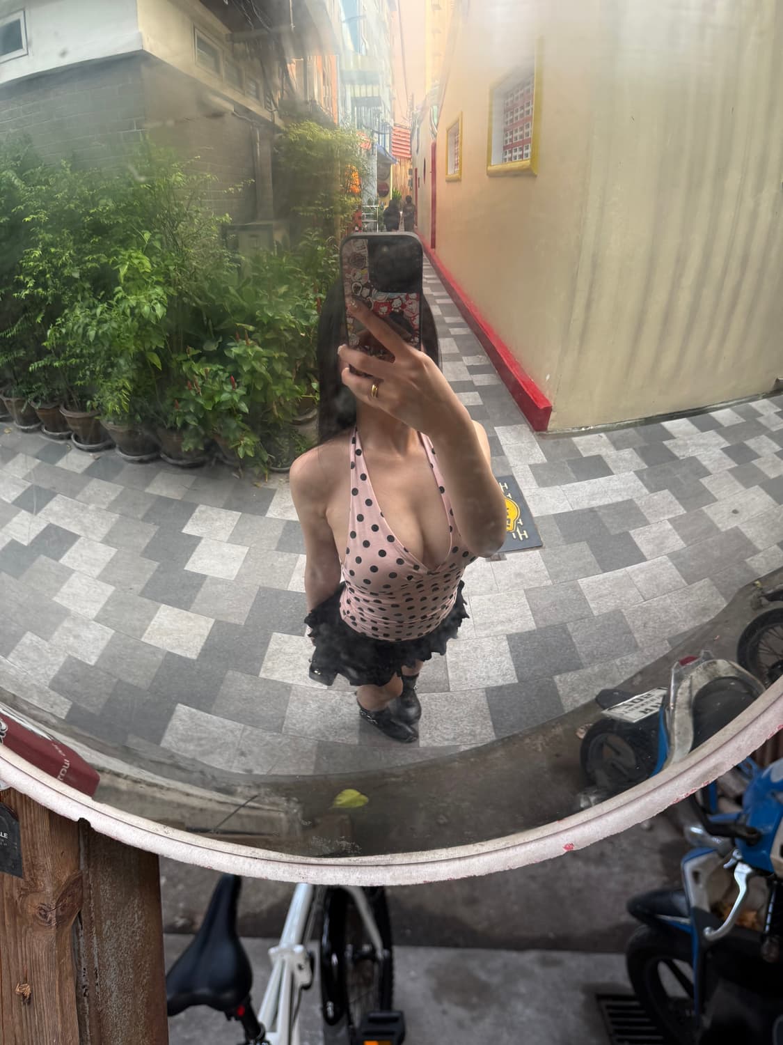 Sculptor dot halter top pink 상품이미지3