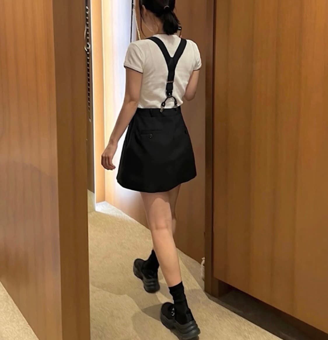 (새상품) 서스펜더 핀턱 미니원피스 상품이미지1