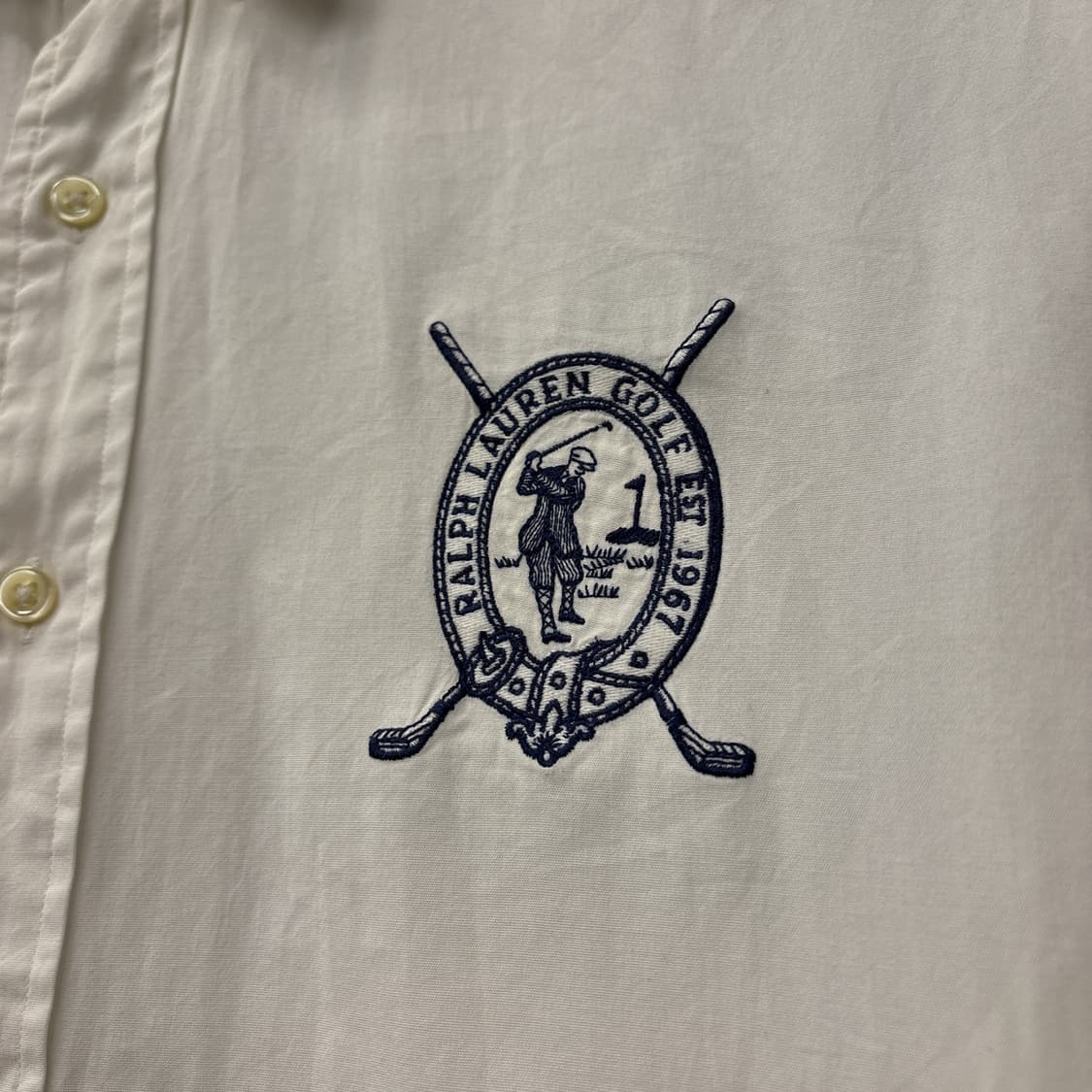 90s 폴로 랄프로렌 클래식핏 골프클럽 크레스트 버튼다운 셔츠 N1091 상품이미지6
