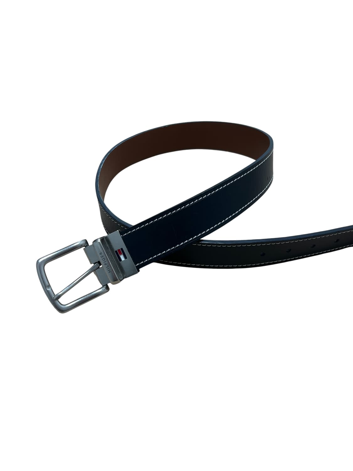 타미힐피거 블랙 스티치 레더 벨트 상품이미지1