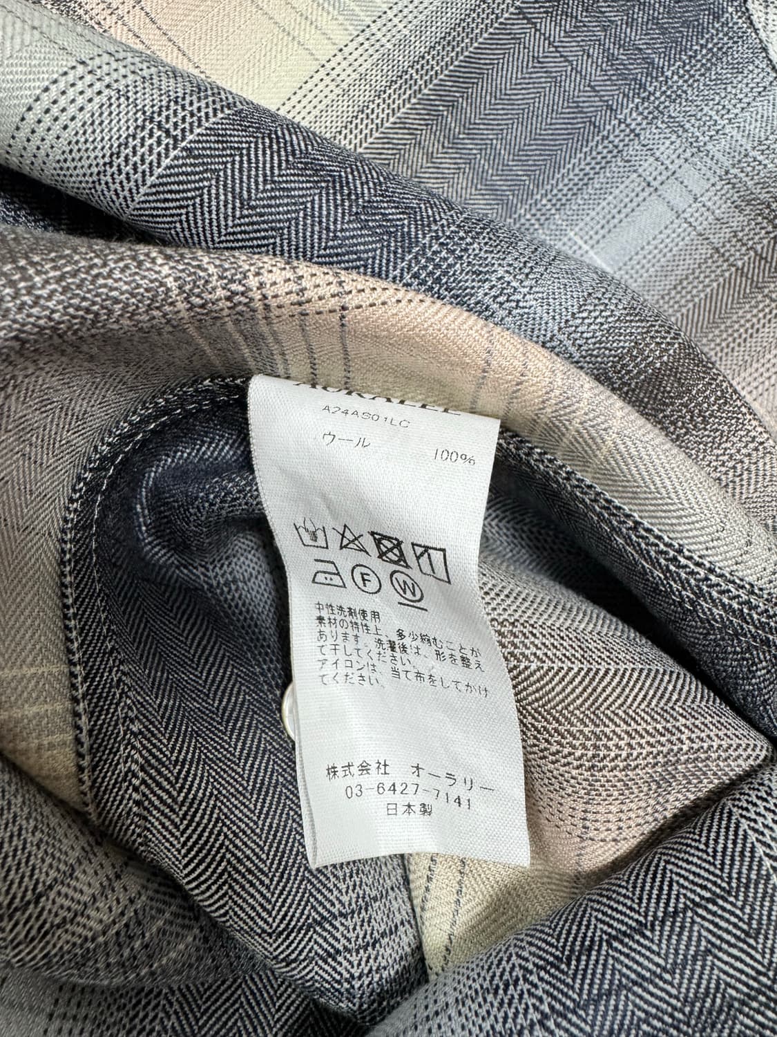 오라리 24fw 울 체크셔츠 블루베이지 상품이미지7