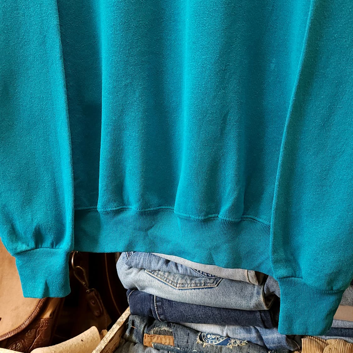 90s Lee 빈티지 스웻셔츠 플레인 스웻셔츠 청록색 xl 상품이미지5