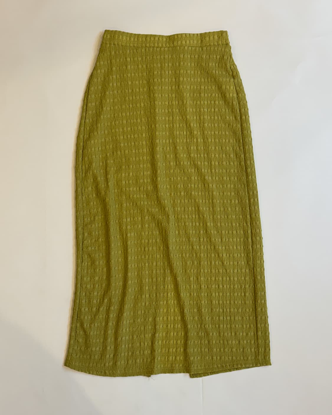 Olive Green Seersucker Textured Skirt 상품이미지1
