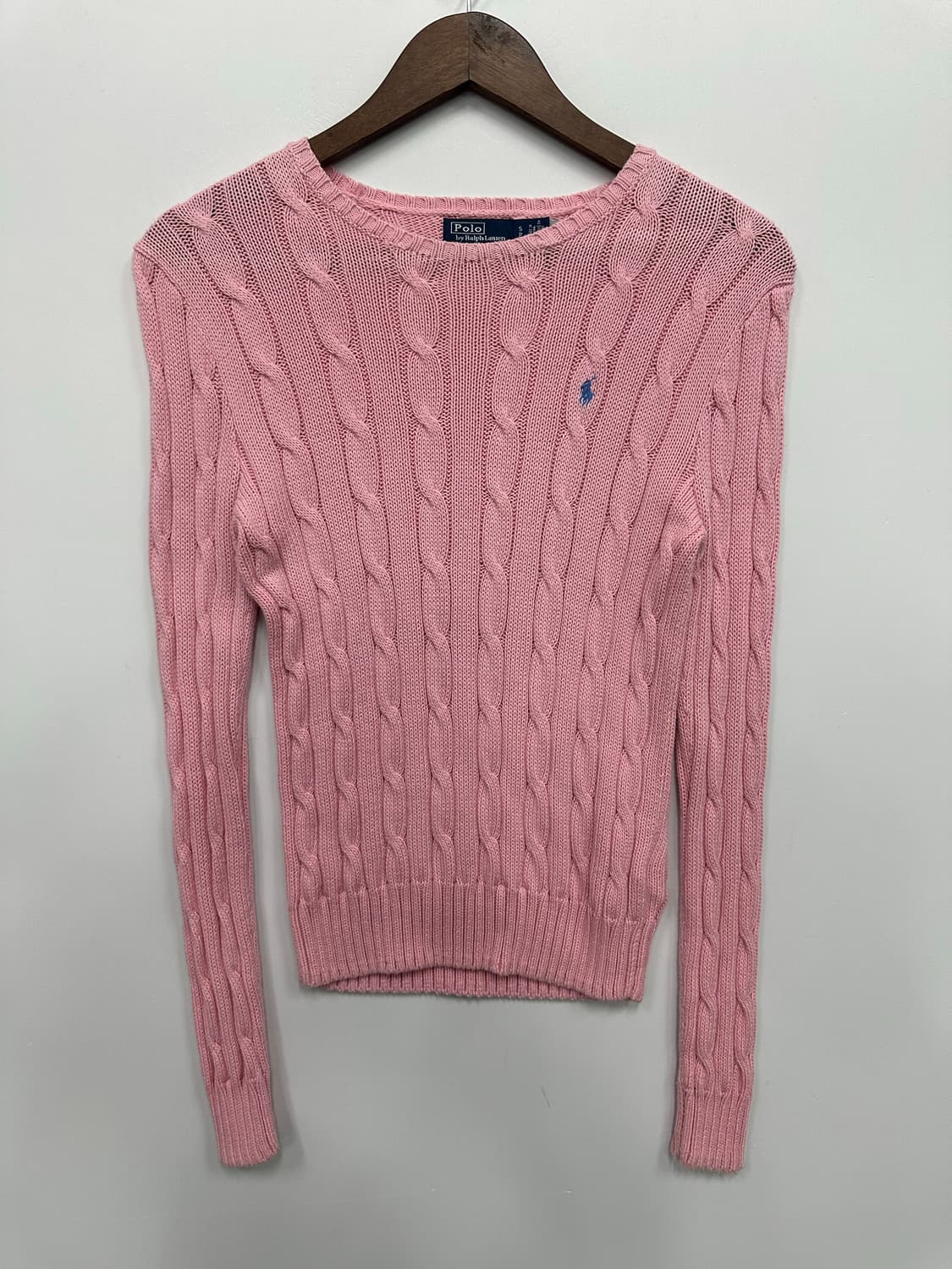 폴로 핑크 꽈배기 니트  상품이미지1