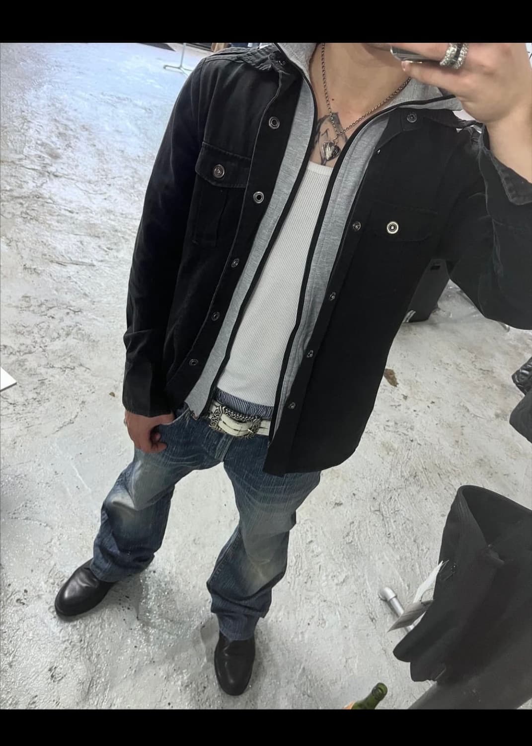 Oval dice layered hood jacket 상품이미지1