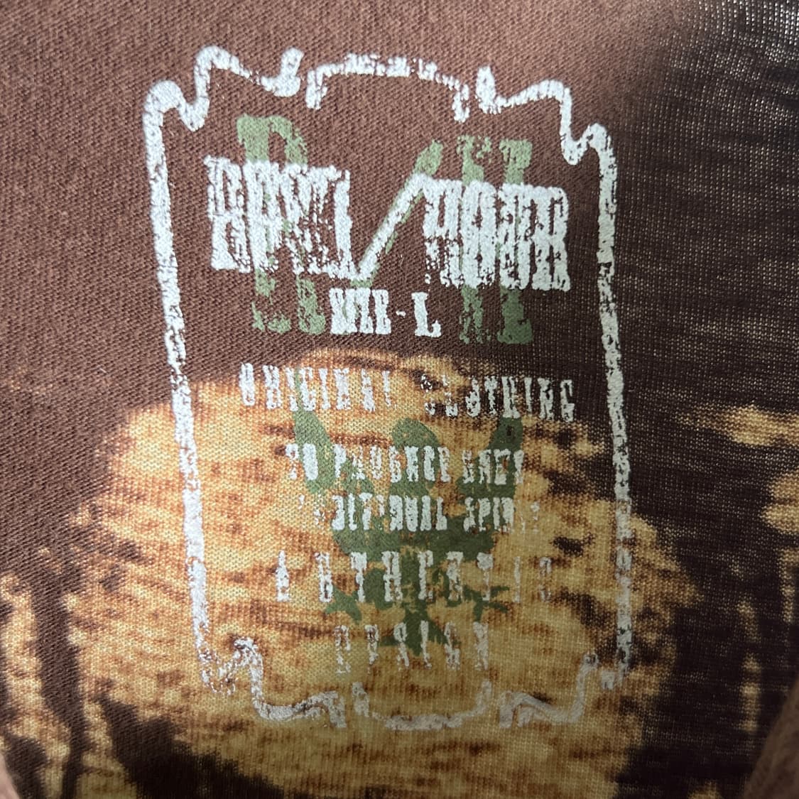 vtg 빈티지 스컬 펑크 브라운 반팔 폴로 셔츠 L 상품이미지4