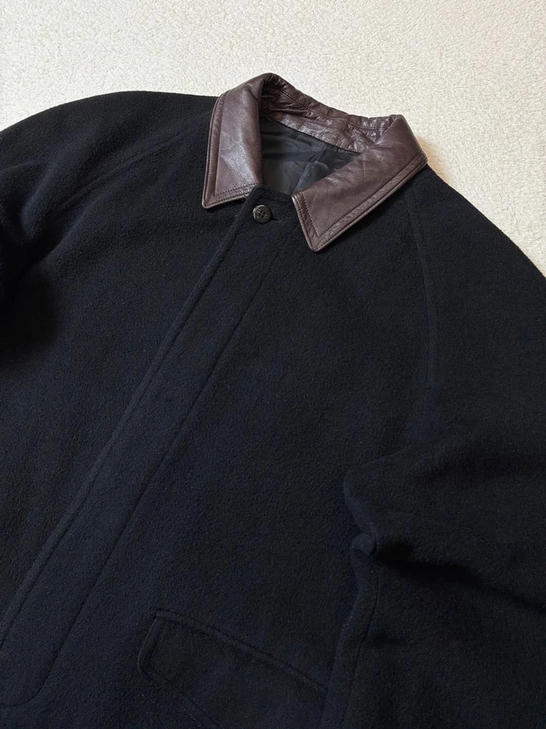 우드랜더 90's 재팬 소가죽 배색 울 코트 PN7249 상품이미지2