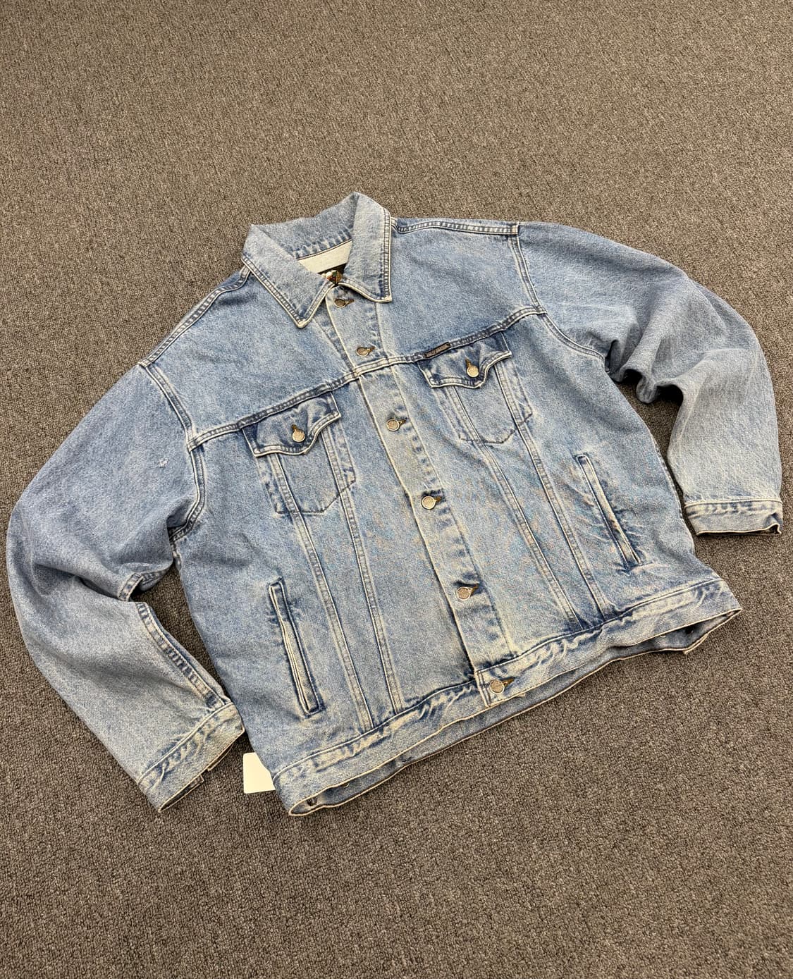 L) 할리데이비슨 빈티지 후면 빅로고 패치 워싱 연청 데님 자켓 상품이미지1