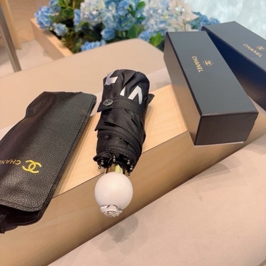 샤넬 까멜리아 장식 5단 초경량 4계절 양우산 상품이미지2