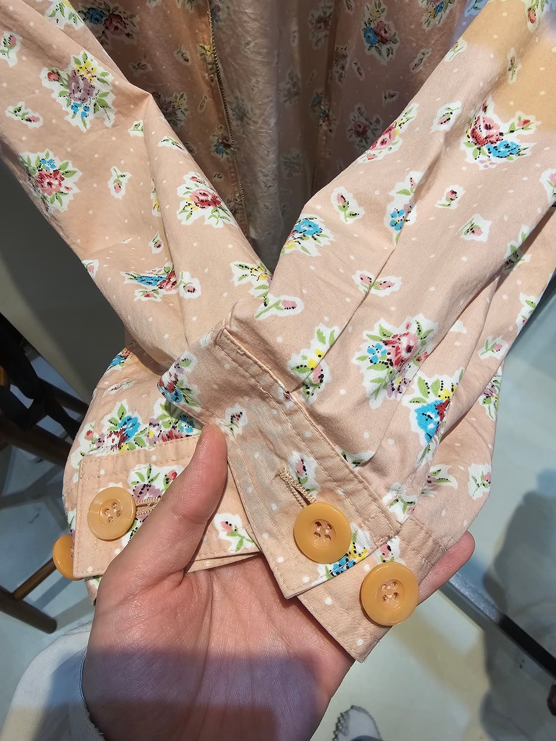 폴로 랄프로렌 하구미깔 모리걸  잔꽃 딸기우유 봄버 블루종 자켓 상품이미지5