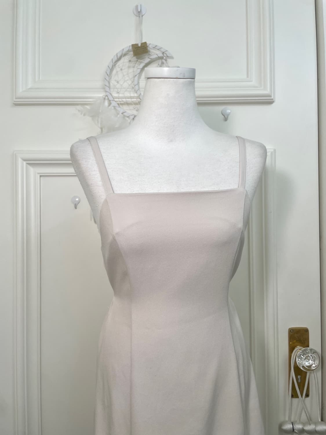 beigeivory back shirring slip mini opc 상품이미지5