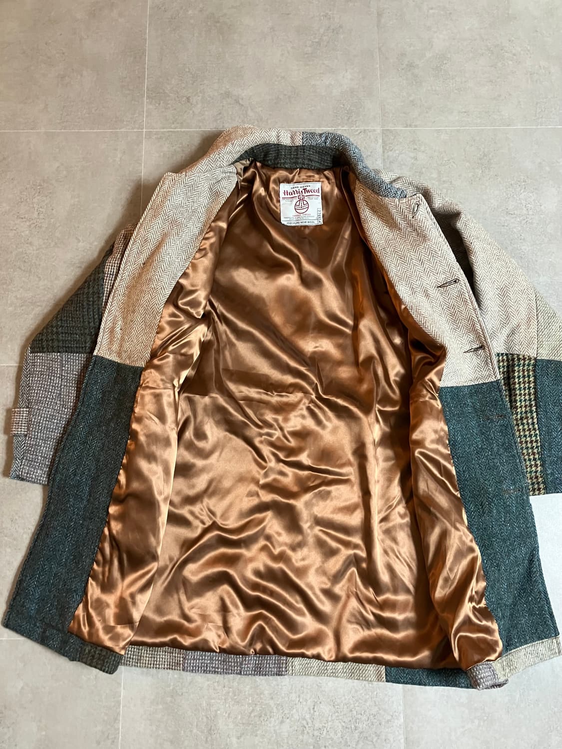 해리스트위드 패치워크 코트 상품이미지4