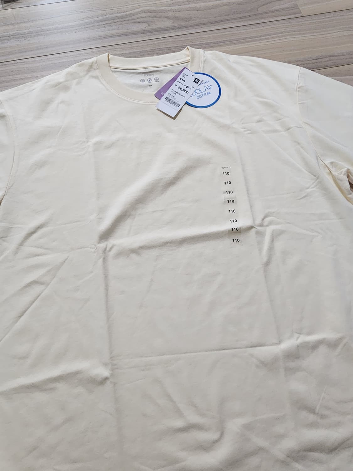 탑텐쿨에어반팔티셔츠110옐로우 상품이미지4