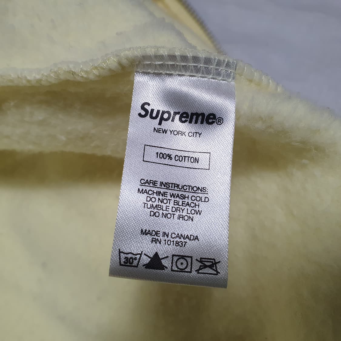 M 슈프림 스몰박스 로고 집업 후드 브라이트 옐로우 후디 Supreme 상품이미지6