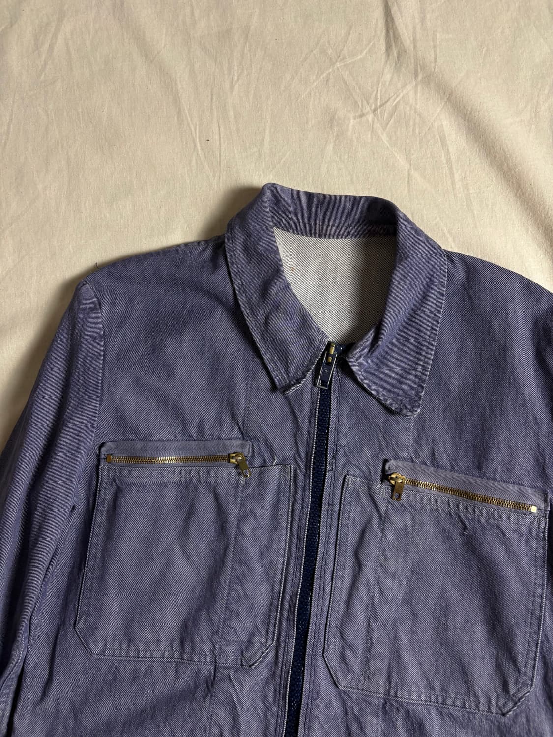 70s 프랑스 해병 데님 워크자켓 S 상품이미지4