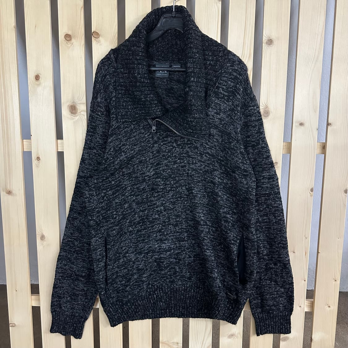 (L) 알마니 익스체인지 하이넥 차콜 니트 스웨터 상품이미지1