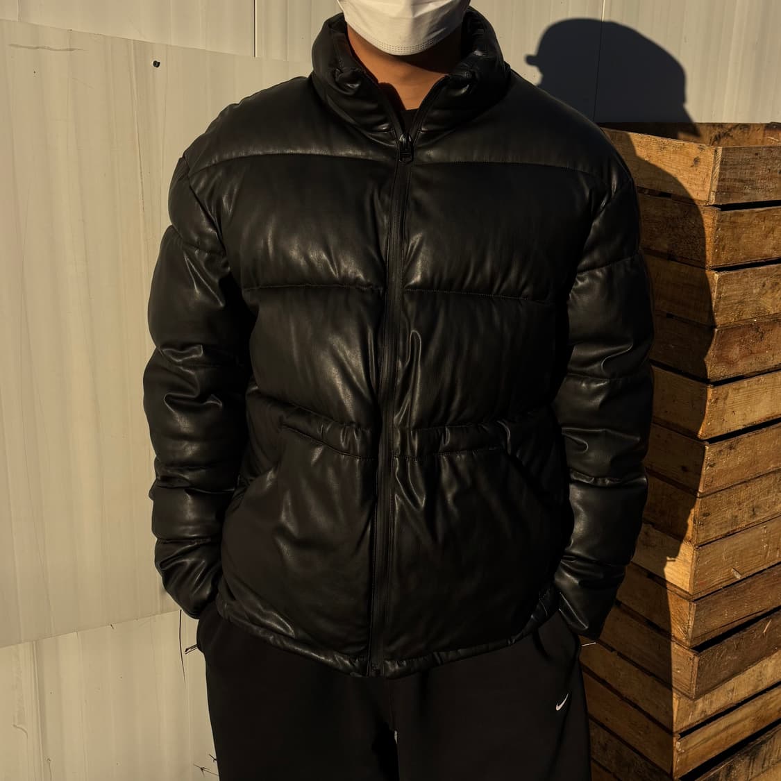 ZARA 페이크 레더 오버핏 푸퍼 패딩 상품이미지5