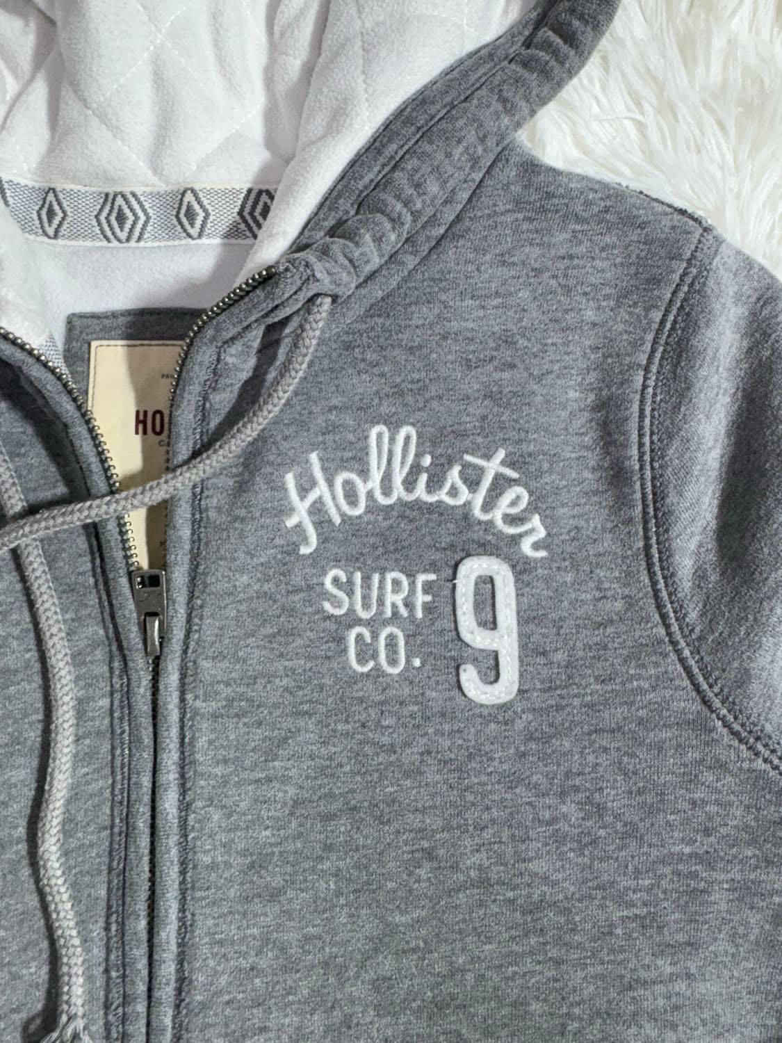 홀리스터 그레이 딱붙핏 후드집업  상품이미지5