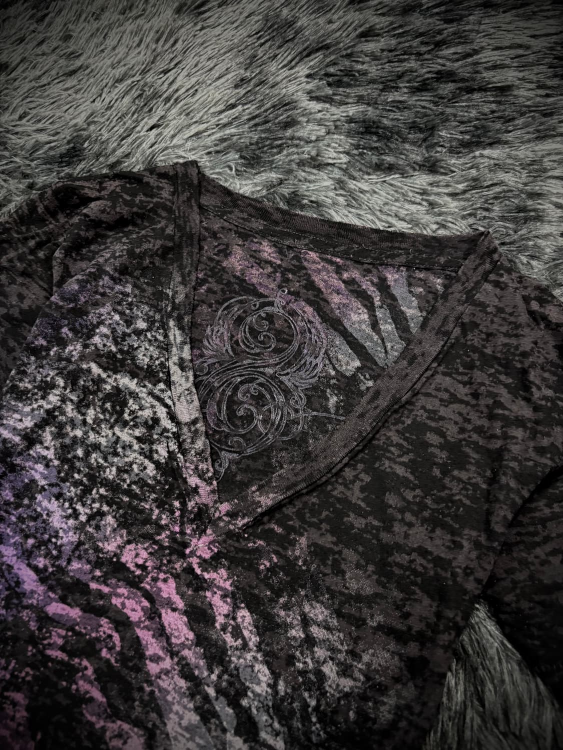 Y2K  하트 그래픽 V넥 반팔 티셔츠 상품이미지3