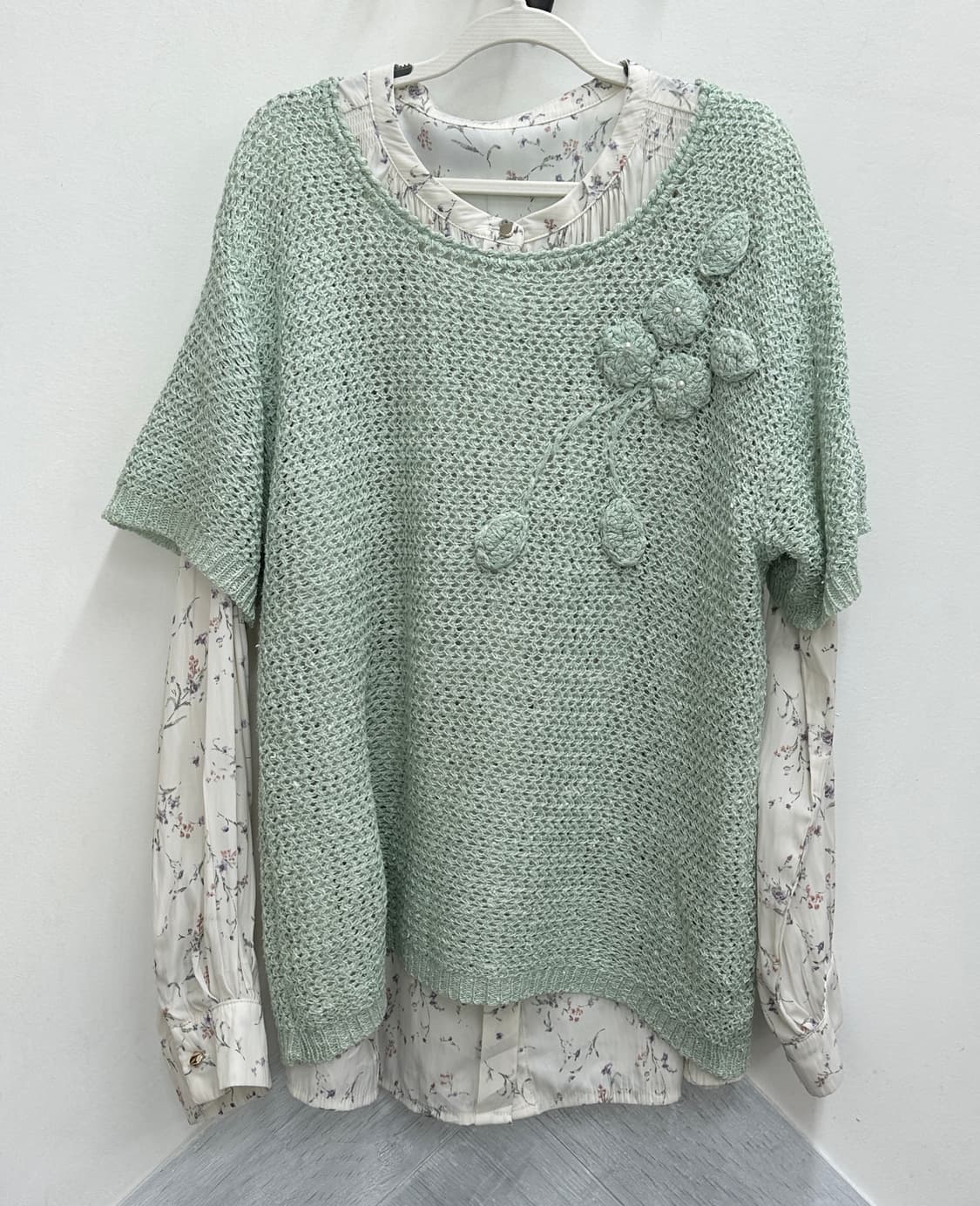 🍀하구미의 모리걸 코디세트🍀 니트 블라우스 미디스커트 그런지 상품이미지4