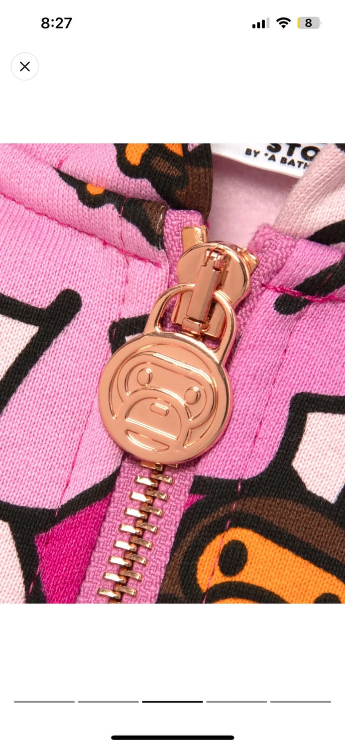 새상품) 베이프 마일로 후드집업 핑크 XL 상품이미지3