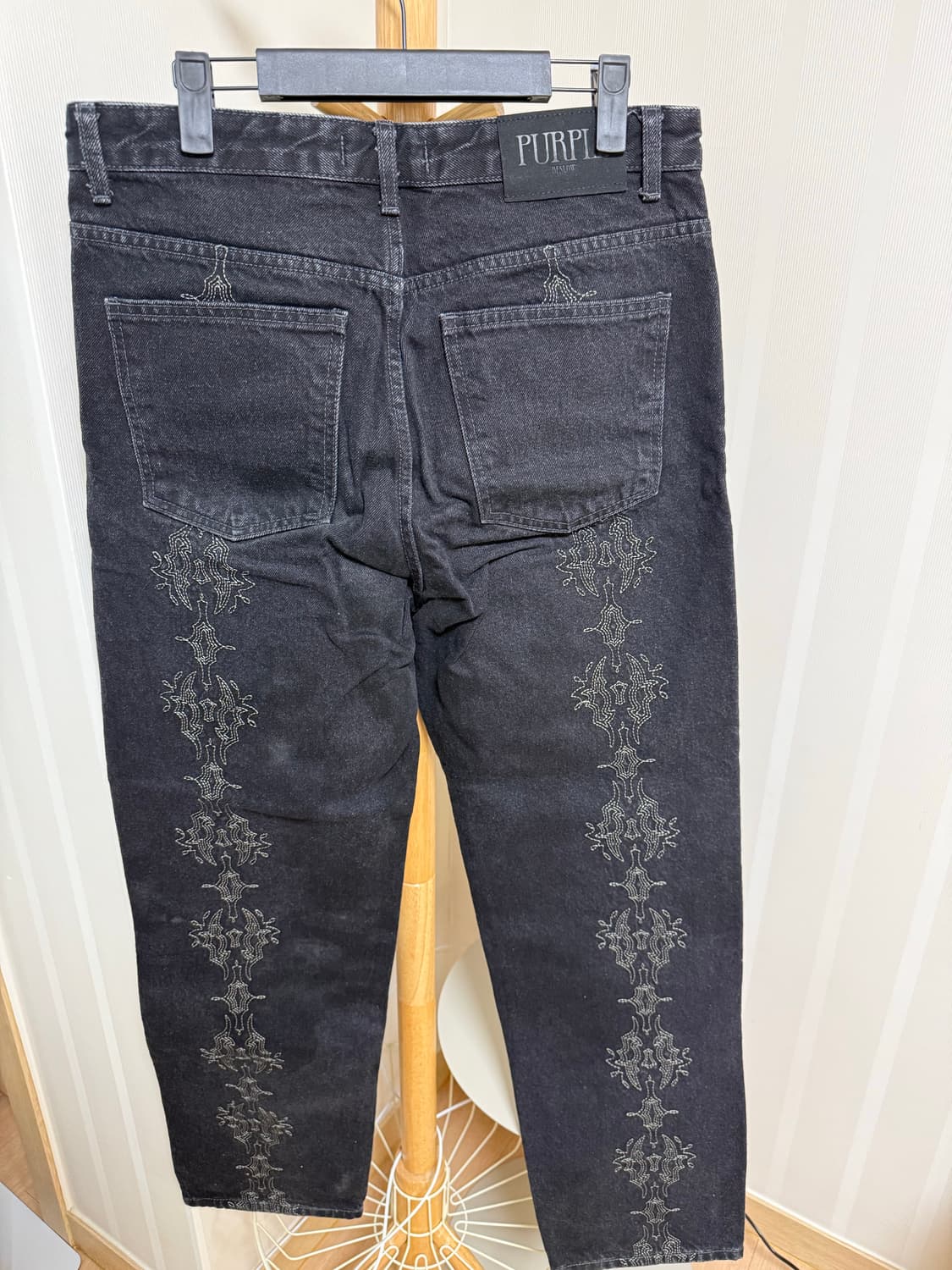 비슬로우WESTERN EMBROIDERY DENIM PANTS BLACK 상품이미지2