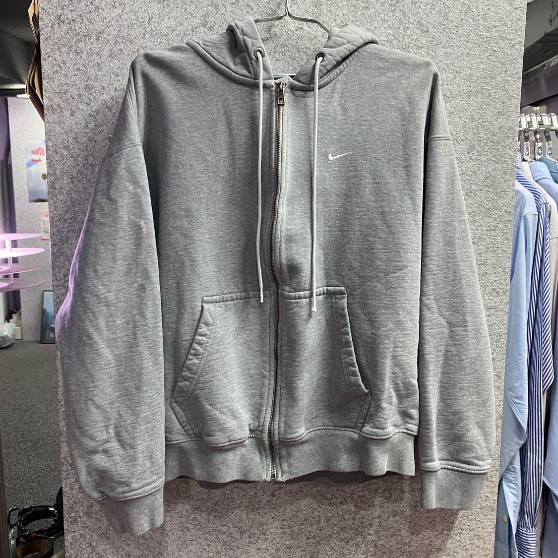 나이키 스몰로고 그레이 후드집업 B3648 상품이미지2