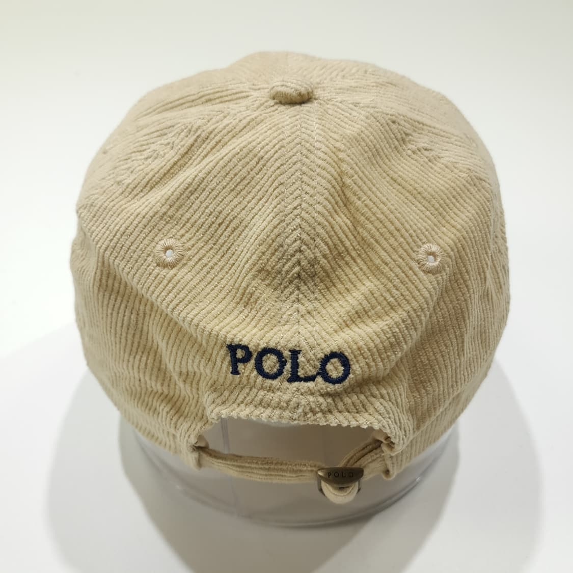 CN999 폴로 랄프로렌 베이지 코듀로이 블랙 자수 볼캡 모자 상품이미지5