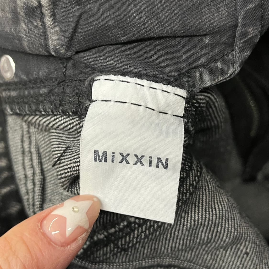 [정품/S] MIXXIN 블랙 워싱 데님 팬츠 와이드핏 b14 상품이미지4