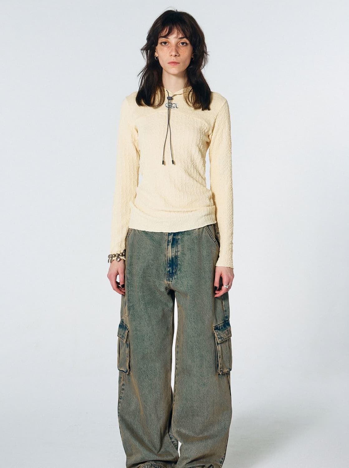 스컬프터 이스트링 크링클 후드 레몬 상품이미지4