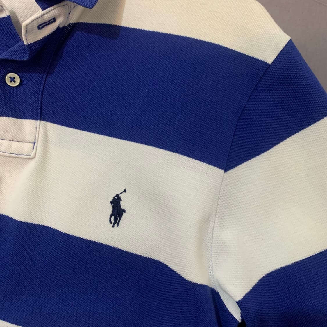 M 폴로랄프로렌 커스텀핏 스트라이프 단가라 PK 반팔 카라티 상품이미지3