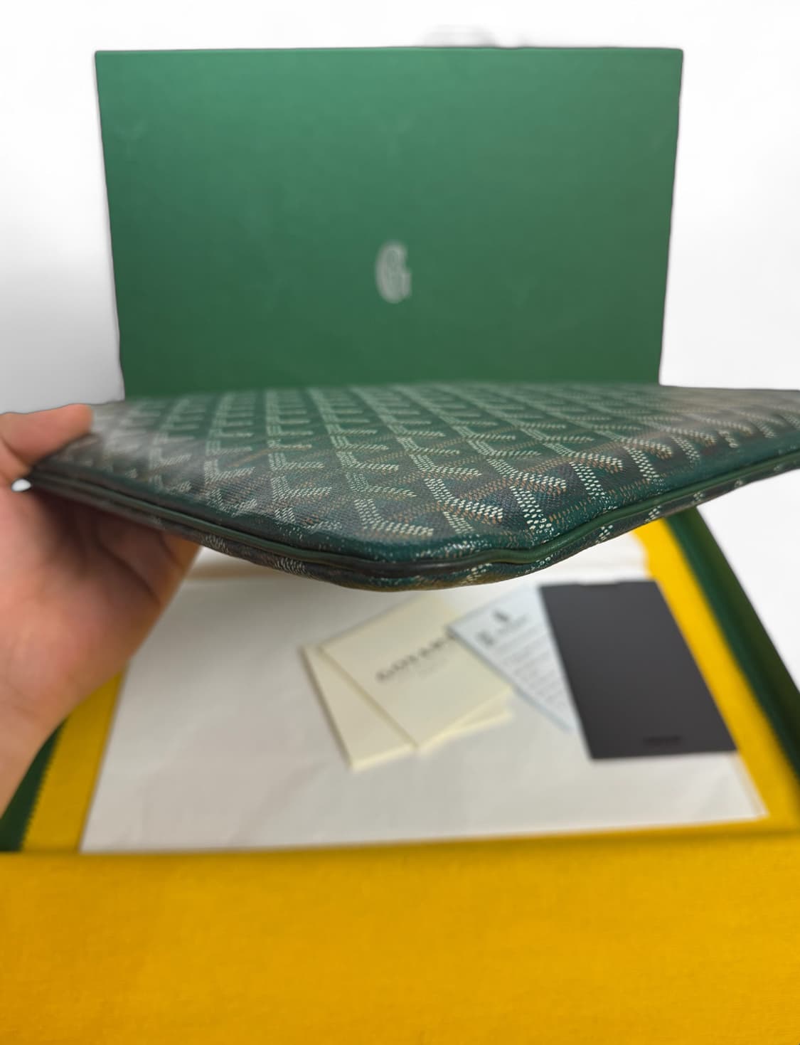 [풀구성 / 급처]고야드 세나 클러치 그린 mgm 사이즈 상품이미지5