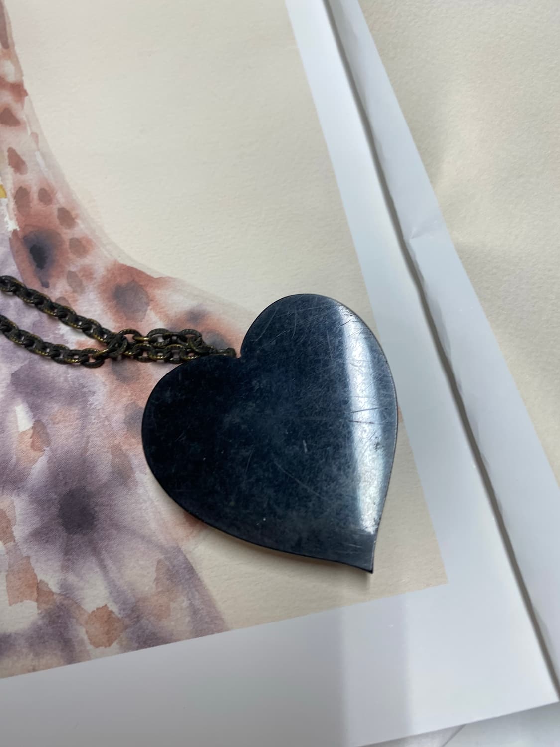 빈티지 우드 하트 롱 체인 목걸이 상품이미지7