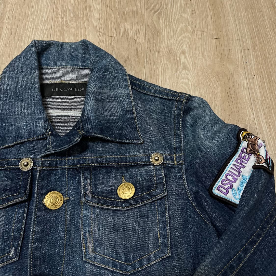 디스퀘어드2 Dsquared2 여성 멀티 패치 데님 청자켓 40사이즈 상품이미지2