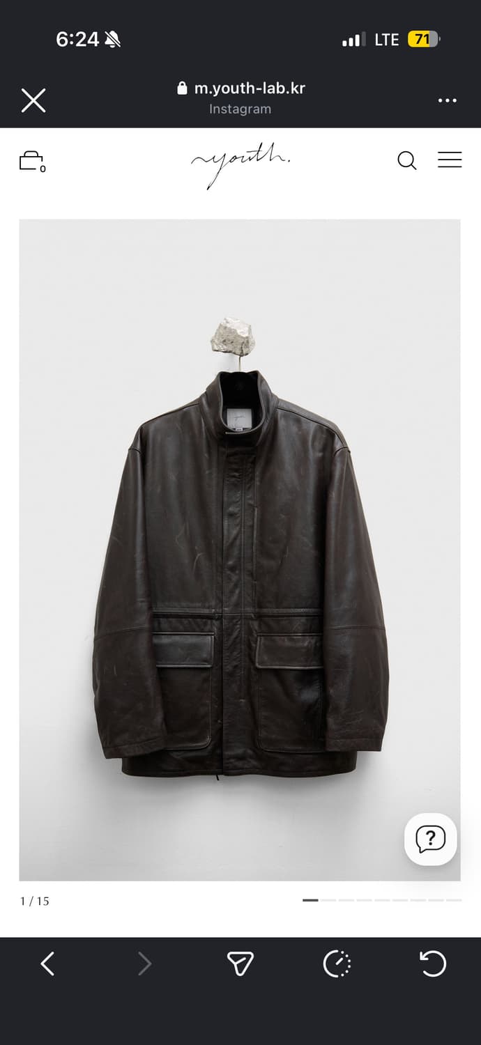 (구매)유스youth 26ss 하이넥레더 하프코트 상품이미지1