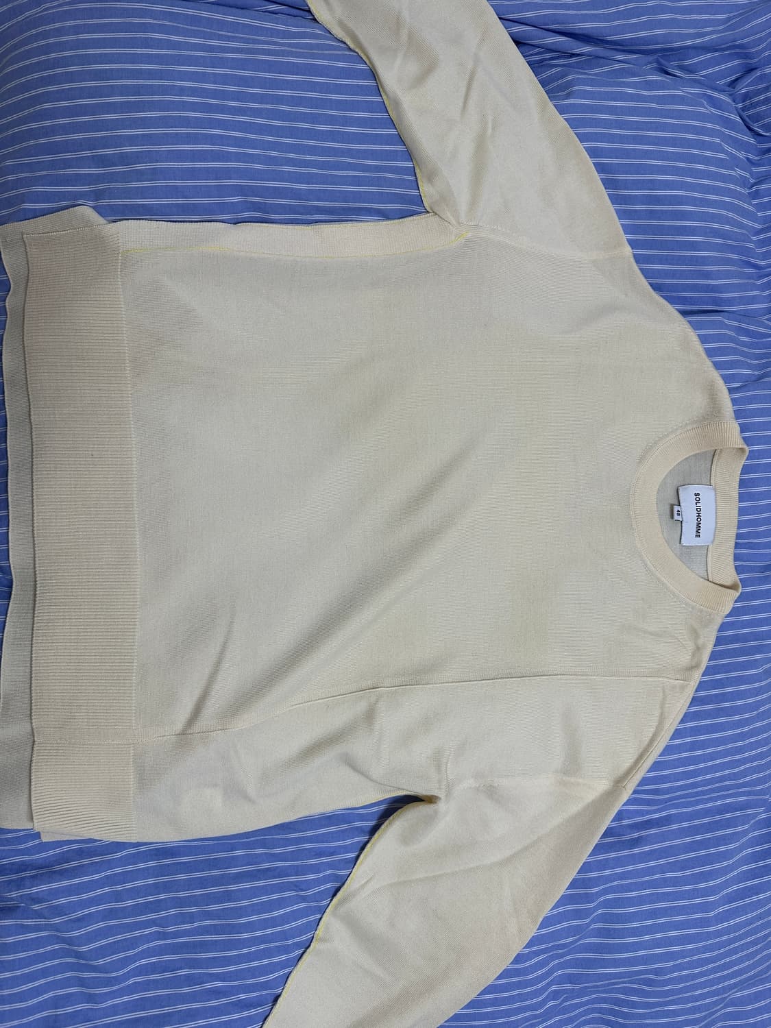 솔리드옴므 백로고 니트 아이보리 48 상품이미지2