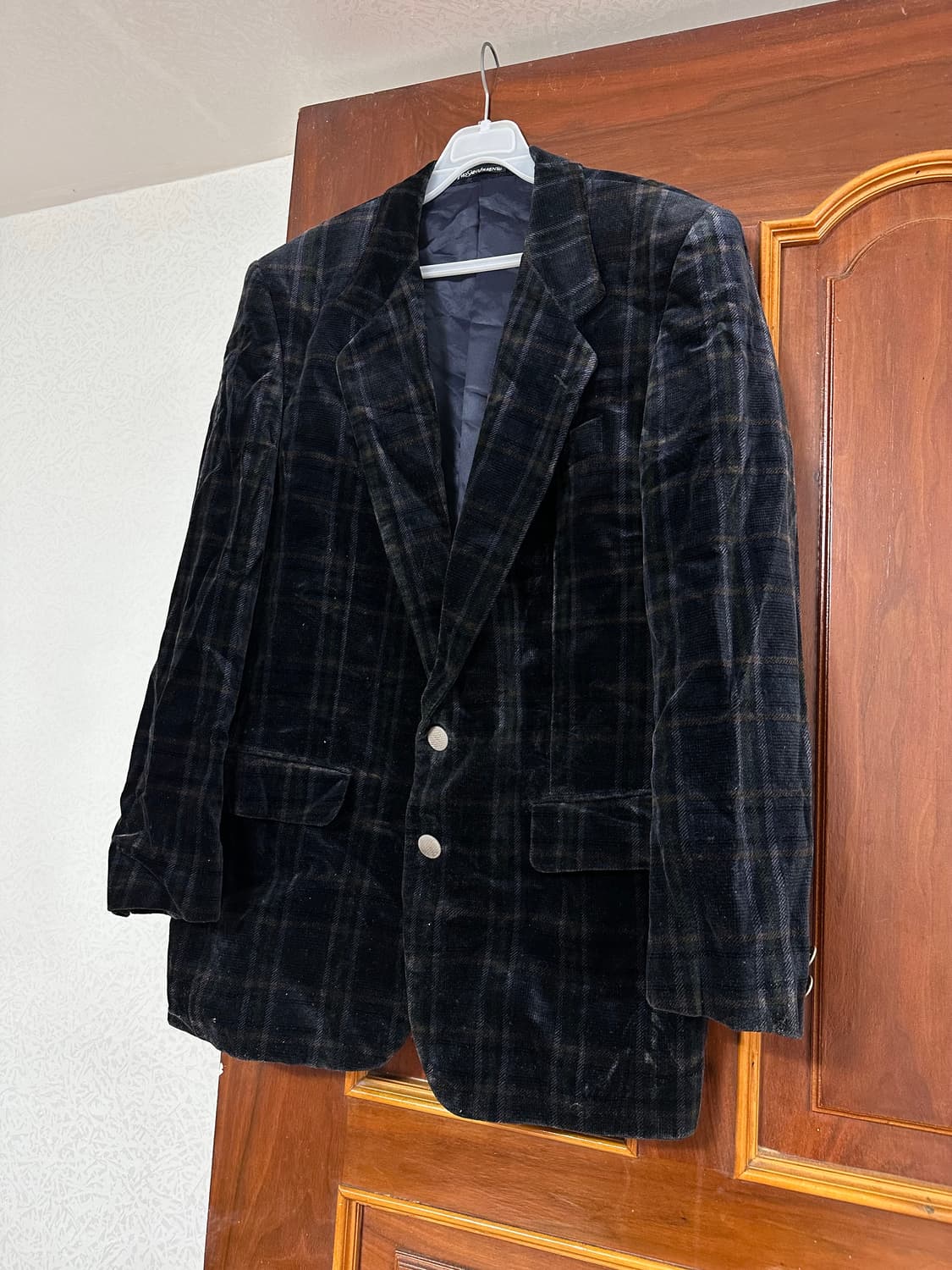 YSL 입생로랑 벨벳 체크 블레이저 자켓 상품이미지2