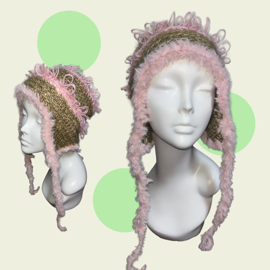 Handmade fluffy earflap beanie 상품이미지2