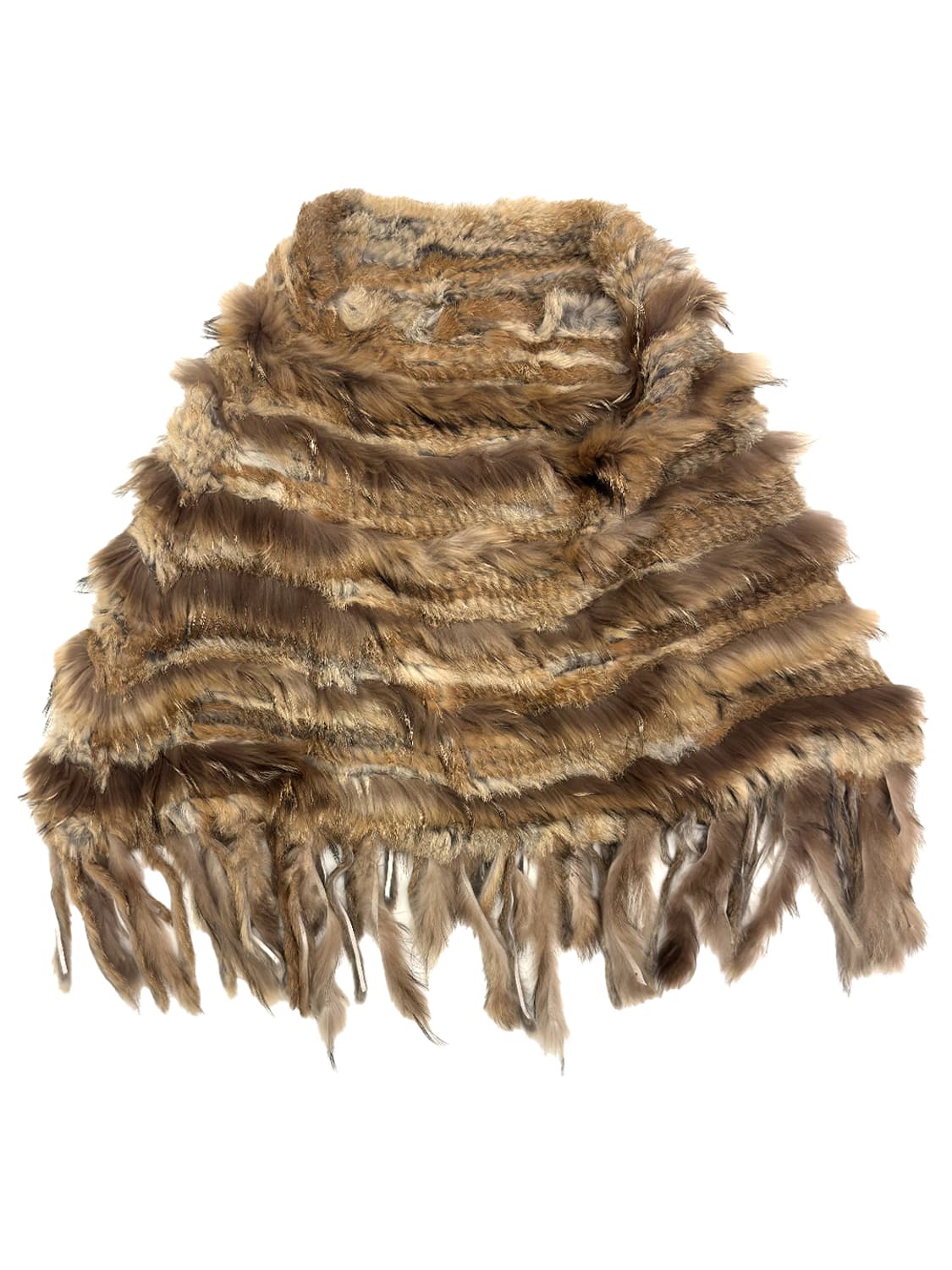 Vintage Rabbit Fur Fringe Pancho/ Os 상품이미지1