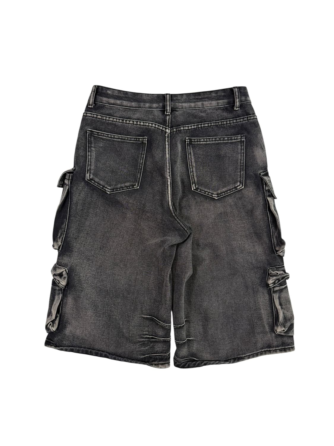 빈티지 흑청 데미지 버뮤다 상품이미지6